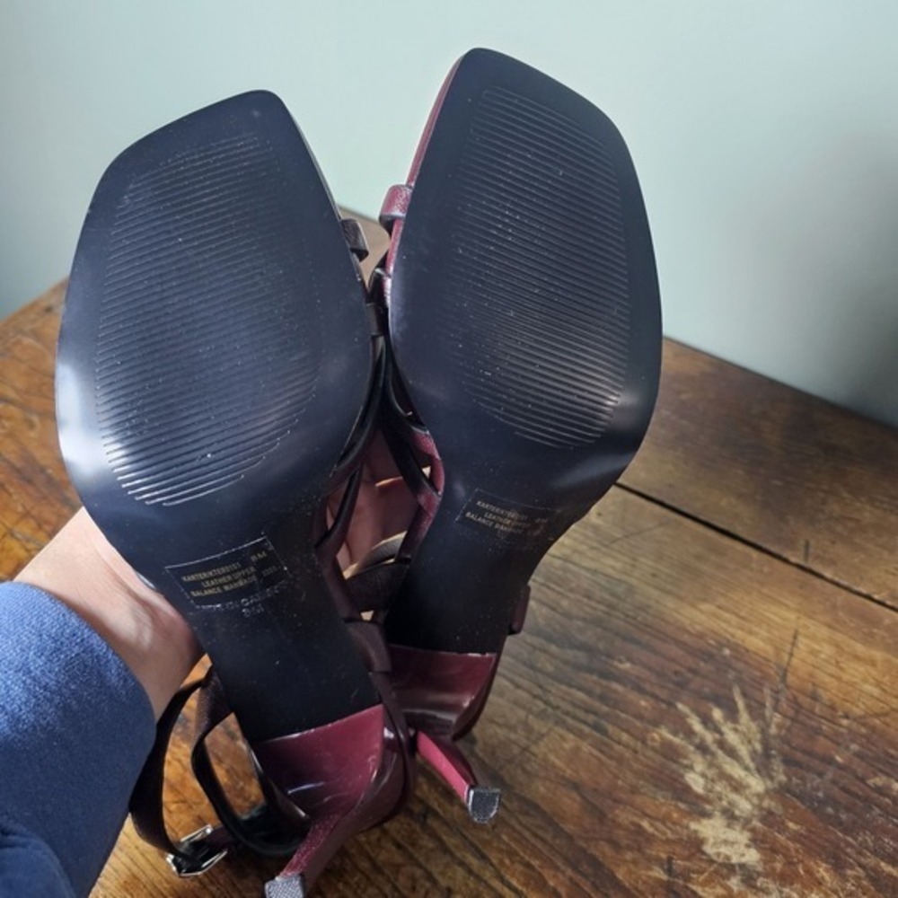 Steve Madden Karter Ankle Strap Sandals Women's Size 8M Wine Leather - Picture 5 of 9